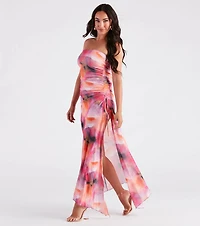 Major Crush Marble Print Maxi Dress