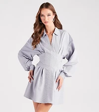 Perfectly Striped Shirt Skater Dress