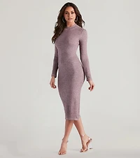 Cozy Love Mock Neck Midi Dress