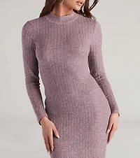 Cozy Love Mock Neck Midi Dress