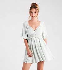 Stylish Sway Ruffled Tiered Short Dress