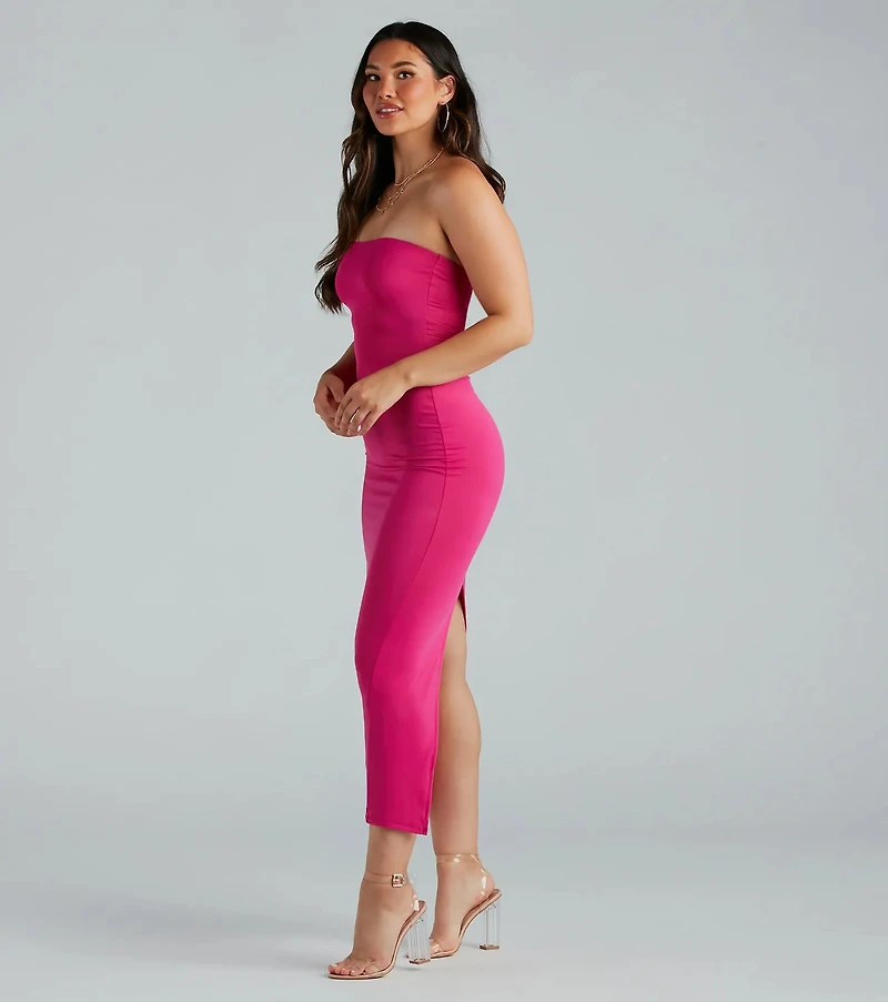 Casually Chic Smooth Knit Fitted Maxi Dress