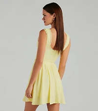 Isn't She A Beauty Woven Lace Skater Dress