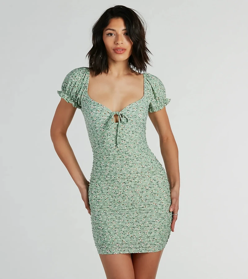 Meadow Vibes Floral Eyelet Lace Mini Dress