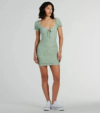 Meadow Vibes Floral Eyelet Lace Mini Dress