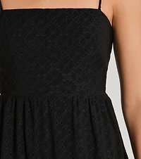 Feeling Amore Tie-Back A-Line Eyelet Mini Dress