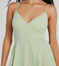 Sway With Me Eyelet Lace Skater Dress