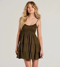 Sunny Days Off Scoop Neck Smocked Skater Dress