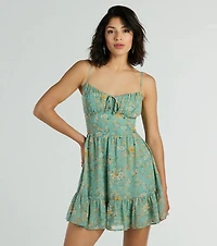 Spring Into Action Floral Skater Dress
