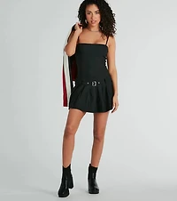 If You Pleats Sleeveless Pleated A-Line Mini Dress