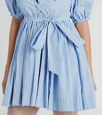 Sweet Vibes Collared Striped Woven Skater Dress