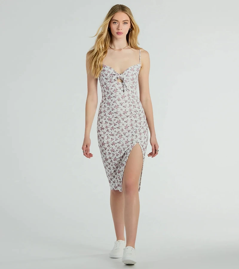 Frolic Floral Tie Midi Dress