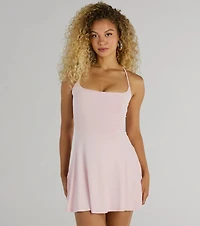 Adoring Cutie Sleeveless Lace-Up A-Line Mini Dress