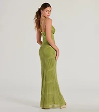 Sunshine And Good Time V-Neck Mermaid Maxi Dress