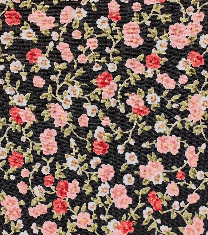 Sweet Flair High Slit Ditsy Floral Knit Midi Dress