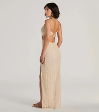 Sunny Thoughts Sleeveless Cutout Crochet Maxi Dress