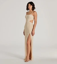 Sunny Thoughts Sleeveless Cutout Crochet Maxi Dress
