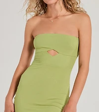 Looking Back Strapless Strappy Mini Dress