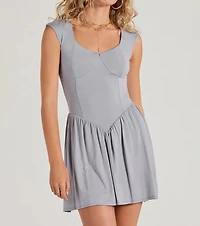 Flattering Look A-Line Ruffled Mini Dress