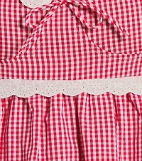 Life's A Picnic Sweetheart Lace Gingham Mini Dress