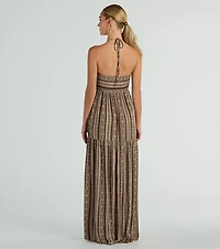 Desert Princess Halter Maxi Dress With Pockets