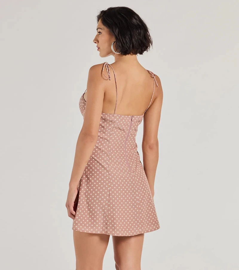 Perfectly Poised Sweetheart Polka Dot A-Line Dress