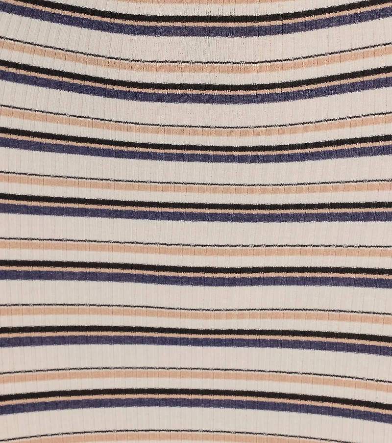 Stylishly Striped Knit Off-The-Shoulder Mini Dress