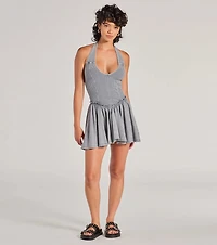 So Fab Drop Waist Halter Skater Dress