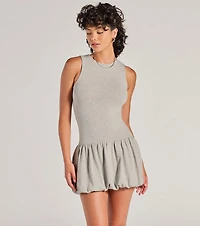 Weekend Feeling Sleeveless Bubble Hem Mini Dress
