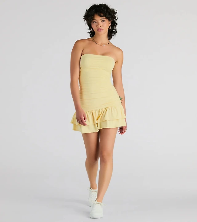 knee length dresses for ladies Free People Bali Take Me With You Mini Red Pattern – Simply Couture Boutique main image 1