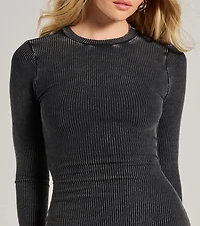 Trendy Fave Open Back Long Sleeve Knit Mini Dress