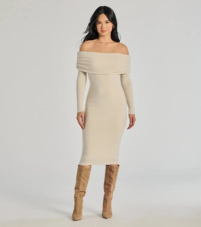 Casually Classic Long Sleeve Midi Dress