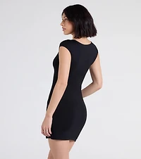 Chic Girl Short Sleeve Bodycon Slit Mini Dress