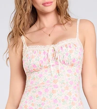 Darling Vibe Ditsy Floral A-Line Midi Dress