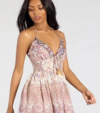 Spring Fling V-Neck Paisley Skater Dress