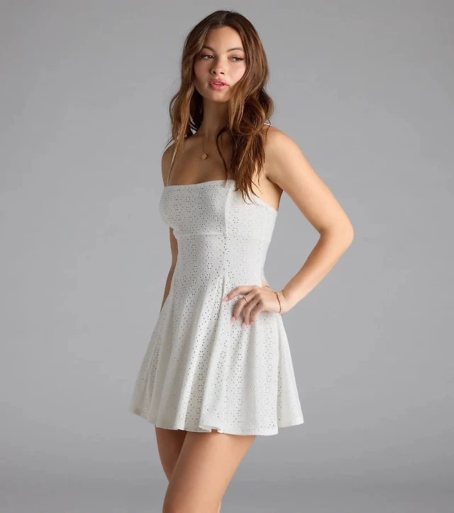chic staple ribbed knit skater dress Chic Staple Ribbed Knit Skater Dress