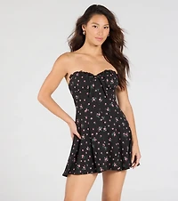 Exquisite Charm A-Line Floral Mini Dress