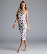 Blissful Cutie Floral Bodycon Midi Dress
