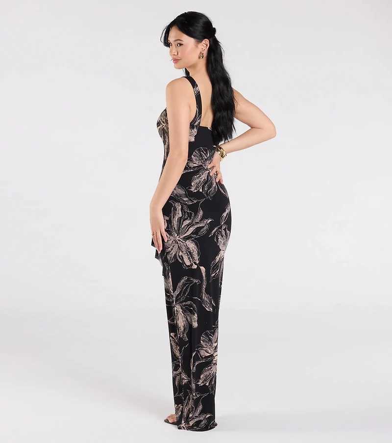 Tulum One-Shoulder Tropical Maxi Dress
