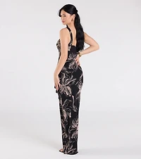 Tulum One-Shoulder Tropical Maxi Dress