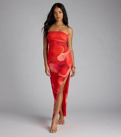 Dance To My Rhythm Abstract Tube Maxi Dress