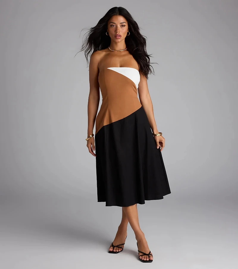 Windsor Picture Perfect Color Block Midi Dress | MainPlace Mall Windsor Picture Perfect Color Block Midi Dress | MainPlace Mall