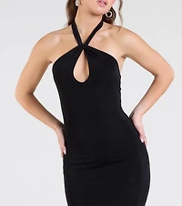 Timelessly Flirty Halter Twist Bodycon Mini Dress