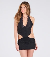 Love And Lace Halter Cutout Mini Dress