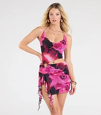 Sultry Presence Abstract Floral Mini Dress