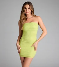 Moonlit Magic Rhinestone Tube Mini Dress