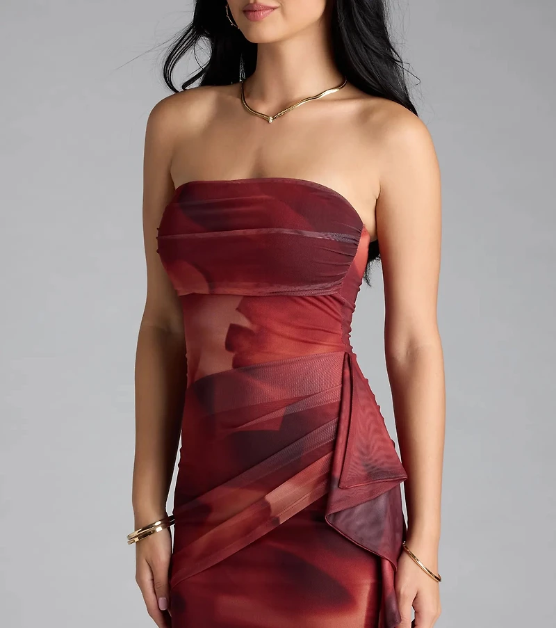 Diamond The Rough Tube Abstract Mini Dress