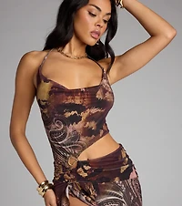 Too Hot To Handle Paisley Cutout Mini Dress