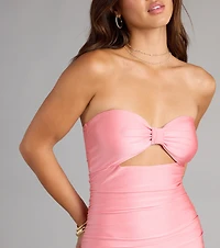 Cut to the Chase Ruched Tube Mini Dress