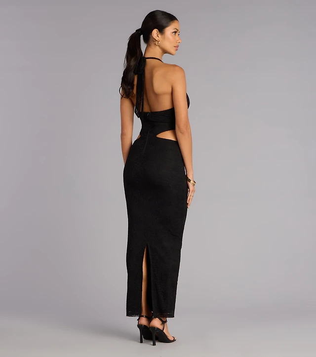 angel sleeve o ring cutout maxi dress Abercrombie & Fitch Angel Sleeve O-Ring Cutout Maxi Dress
